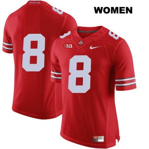 Women's NCAA Ohio State Buckeyes Kendall Sheffield #8 College Stitched No Name Authentic Nike Red Football Jersey OY20V28UQ